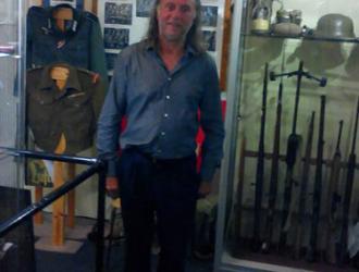 Anthony Hall, whose father Major RF Hall, trained many of the volunteers in the auxiliary units. Anthony visited the BRO Museum in July 2015