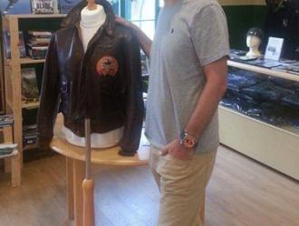 Ian Jones with the A2 jacket he has loaned to the Museum