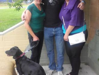 Stephen Daglish, his wife Louise and his mother Yvonne and their dog Shadow visited on 30 August 2015. Stephen's father Llewellyn Daglish served in the British Resistance Organisation