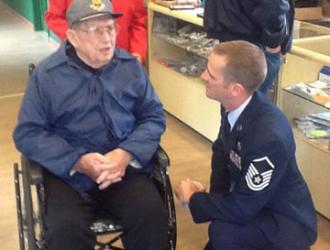 Leroy talking to Sgt Andrew Wilder  from RAF Mildenhall